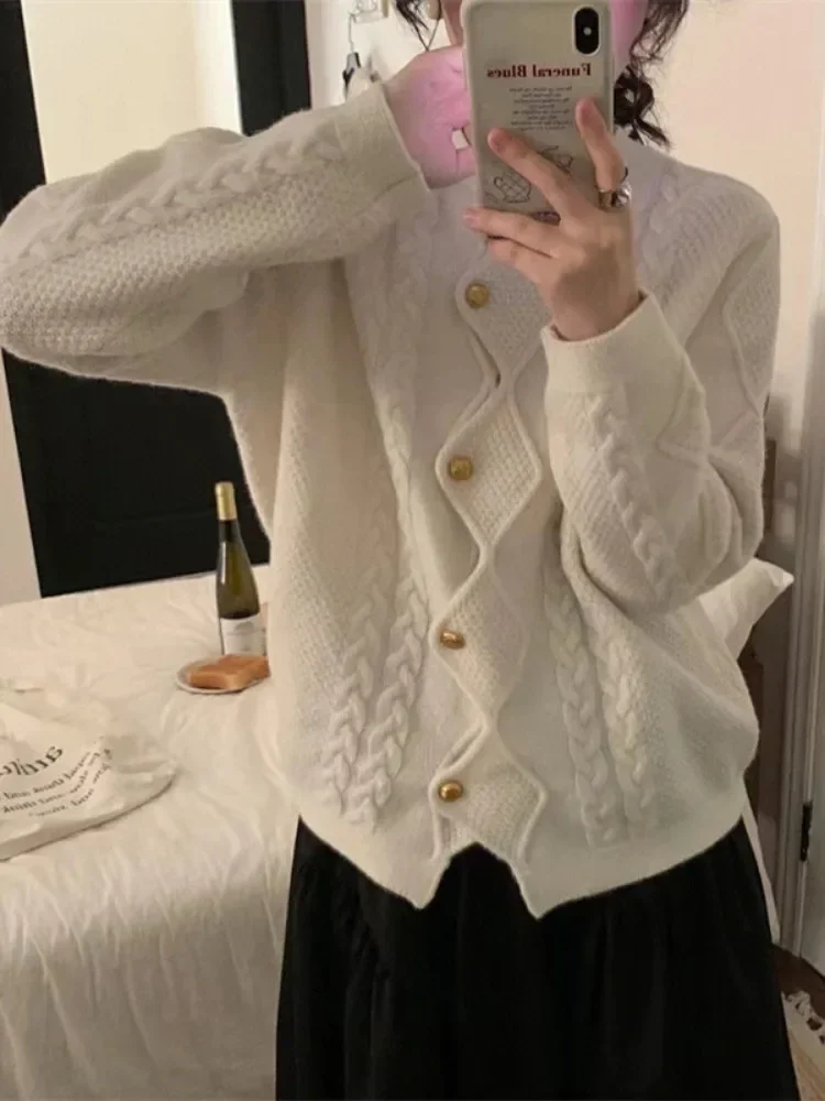 Осенний кардиган свитера женский свитер нестандартной формы однобортный