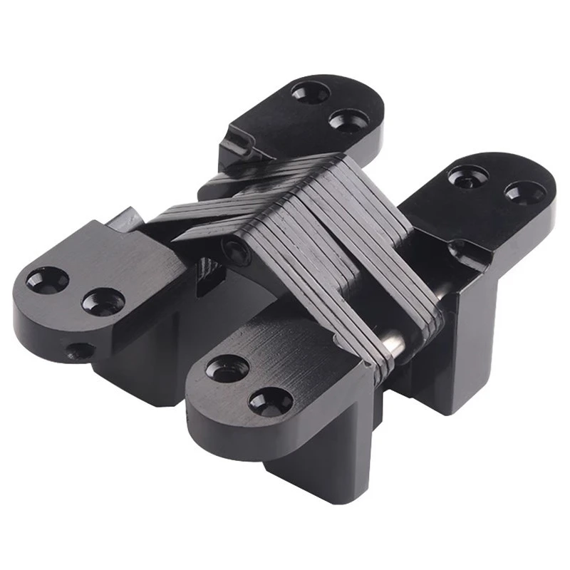

Zinc alloy Black cross concealed door hinge folding wooden door hinge 2pcs