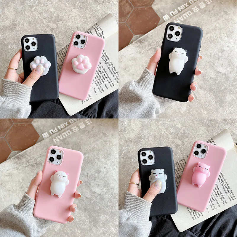 

Cute Cat Pinch Case For Samsung Galaxy S22 Plus Ultra A13 A53 A73 A33 A23 A03S A22 M52 M02 M12 M02S M22 M42 M32 4G 5G Soft Cover