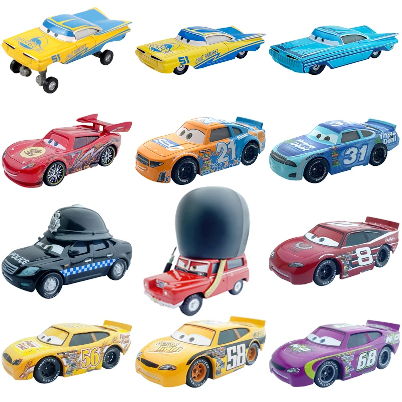 

Rare Disney Pixar Cars 2 3 Lightning McQueen Jackson Storm Doc Hudson Mater 1:55 Diecast Metal Alloy Model Birthday Gift Boy Toy