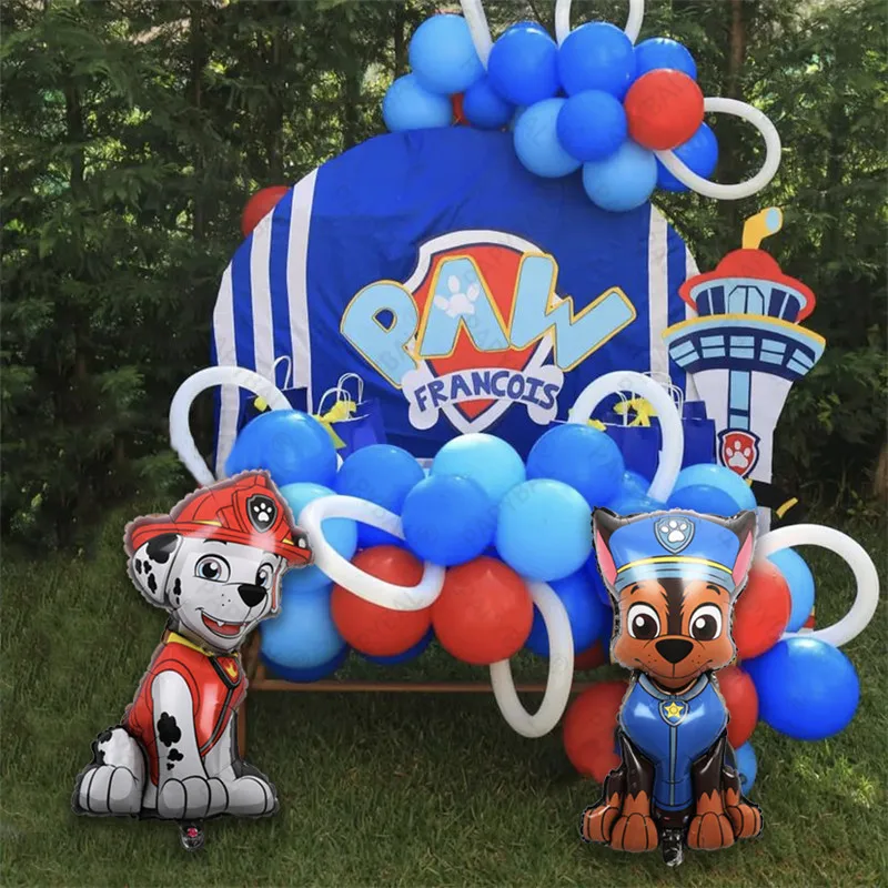 

52pcs Paw Patrol Theme Party Decor Balloons Arch Garland Kit Red Blue Balloon For Kids Birthday Decors Globos Supplies