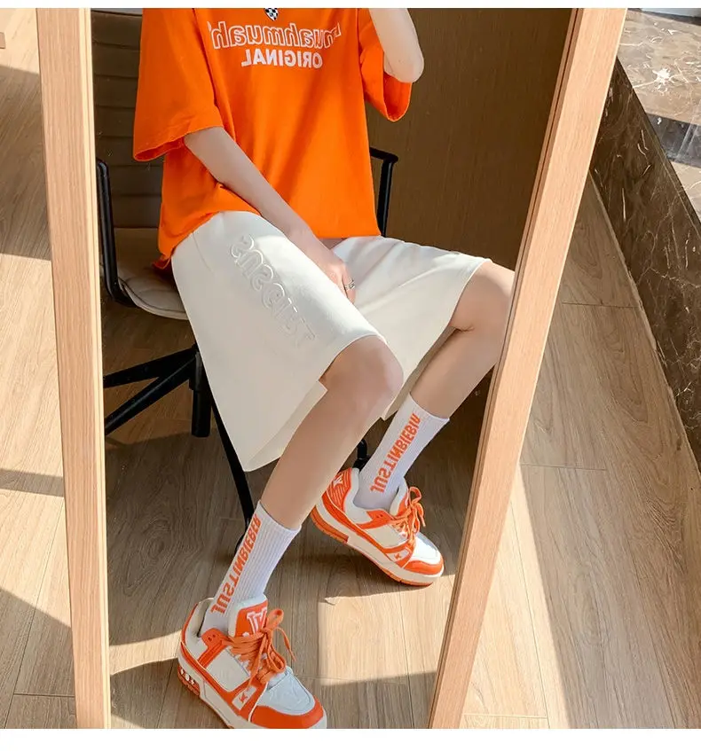 Korean Letter Print Fashion Shorts Women High Waist Preppy Style Sweatpants Shorts Harajuku Casual All Match Summer Shorts 2023