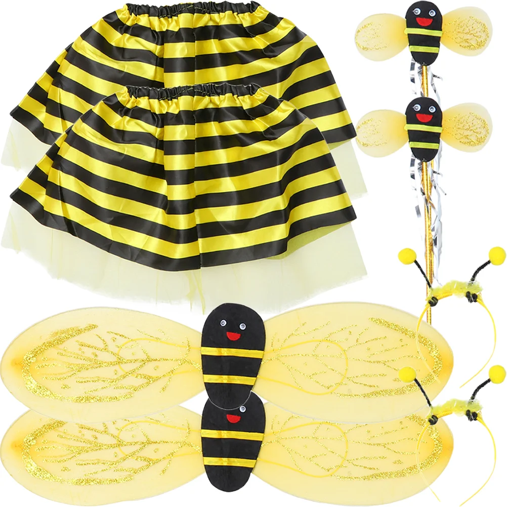 

2 Sets Children's Place Girls Clothes Little Bee Props Performance Clothing Party Supplies Costume