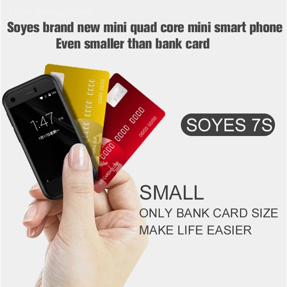 SOYES 7S Mini Smartphone 2.54 Inch Display Quad Core 1GB RAM 8GB ROM 5MP Camera Dual SIM Cheap Small Android Mobile Phone