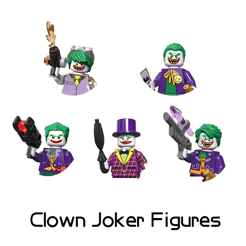 

5pcs/lot DECOOL Clown Mini Dolls Building Blocks Joker Superhero Action Figures Bricks Toys For Children Boy Gifts