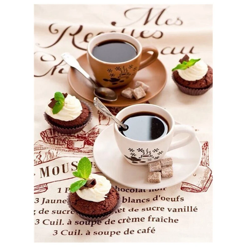 Картина с алмазной вышивкой две чашки кофе алмазная живопись полный семейный