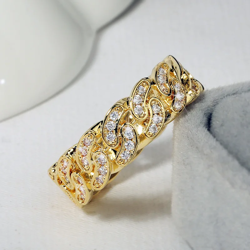 

2022 New Trendy Rose Gold Silver Color Eternity Band Ring For Women Anniversary Gift Jewelry
