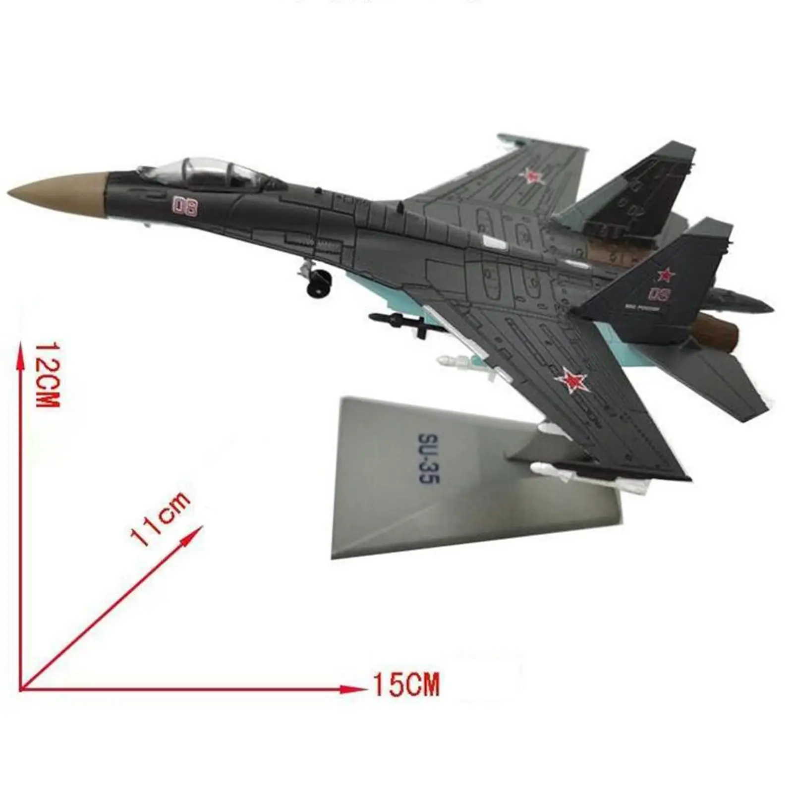 

1/144 Scale SU-35 fighter Model Aviation Collectibles Kids Toy Gifts with Stand Collection Display Diecast Aircraft Planes