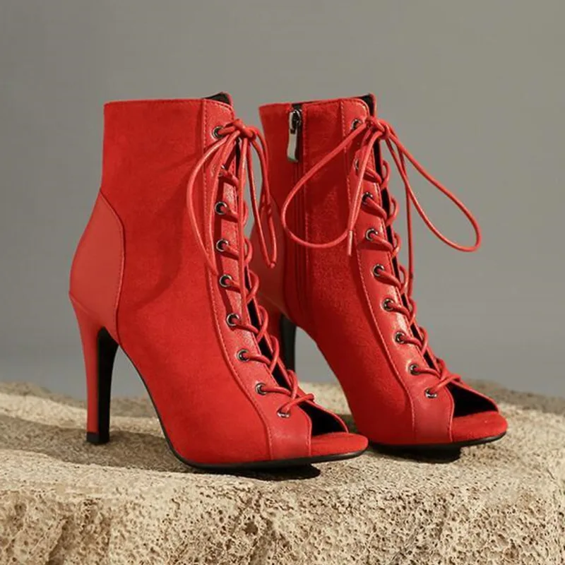 Elegant Ankle Women's Party Ladies Latin Sexy stilettos High Heels For Women Latin dance Boots heels shoes Quality Ballroom