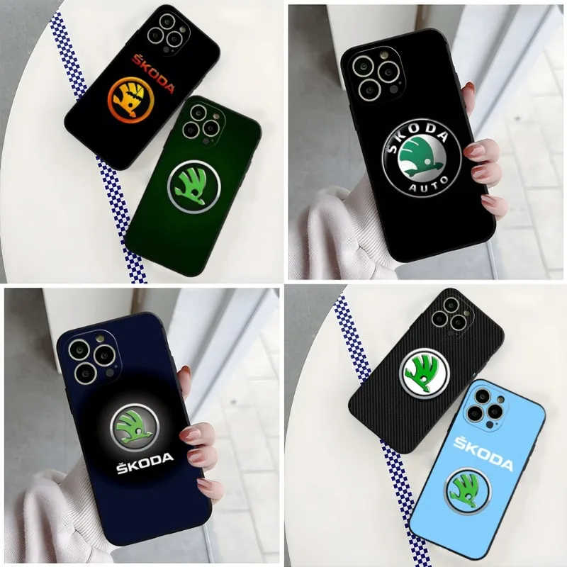 

Чехол для телефона Super Car Design-Skoda для Iphone 13ProMax 11 12 14 Pro Xs Max Mini Xr X 7 8 6 6s Plus, задняя крышка