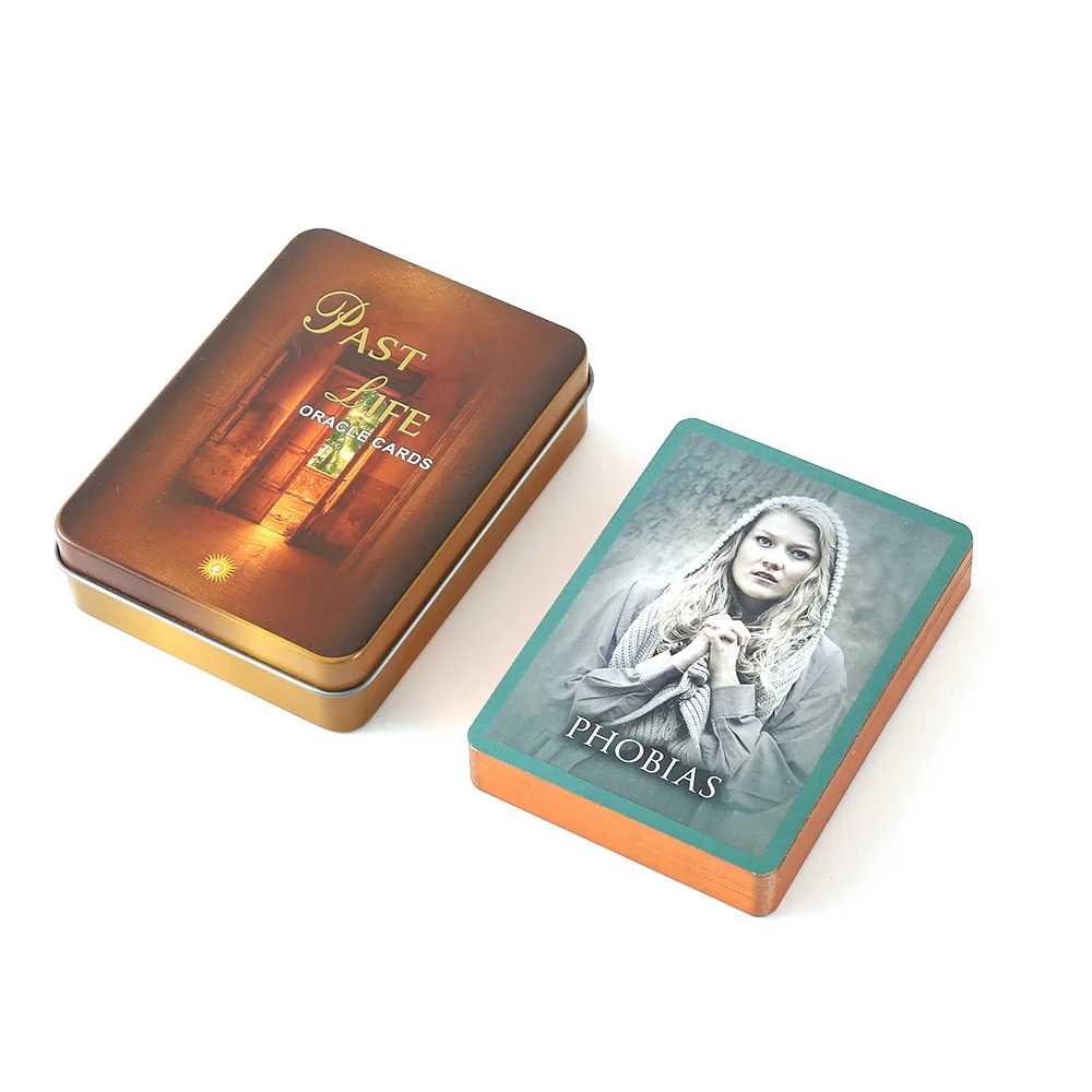 

Оловянная коробка для таро, 44 карты, с краями из золотой фольги