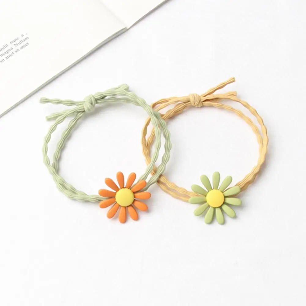 

Hair Ring Stretch Anti-slip Hair Accessories Sweet Flower Decor Girls Hair Tie Hair Tie for Daily Life
