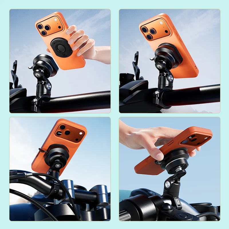 Фото Сменные клейкие накладки Kewig (1-2 шт.) с текстурой под карбон, прочные наклейки 3M для держателей телефонов на мотоциклах серии M36 №5