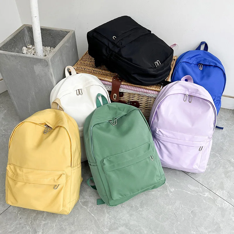 

Bag Backpacks High Quality Backpack Bookbag Schoolbag Solid For Waterproof Travel New Teenage Women Color Nylon Female Girls