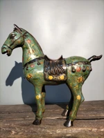 14 tibetan temple collection old bronze cloisonne enamel zodiac horse don horse gather fortune lucky office ornament town house