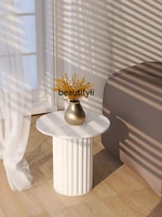 zqside table light luxury italian round table living room sofa marble stone plate small coffee table corner table