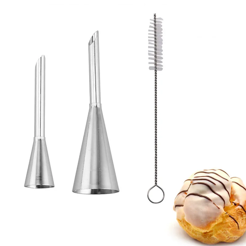 

1Set Puff Cake Tip Pastry Cream Butter 304 Stainless Steel Nozzle Decor Baking Piping DIY Kitchen Gadgets silvery