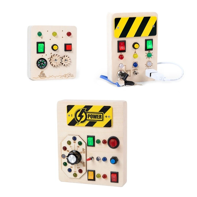 

Montessori Busy Boards Accessories Electrical LED Light Busy Boards Toy