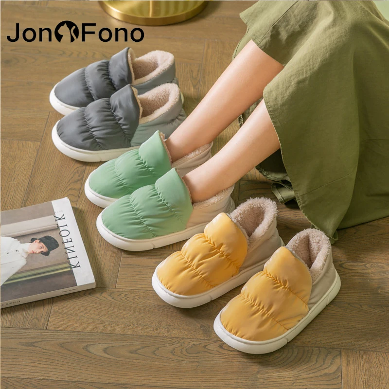 

JonoFono New Arrivals Ladies Slippedrts Thick Fur Warm Indoor Shoes For Woman Fashion Daily Ins Shoes Woman Footwear
