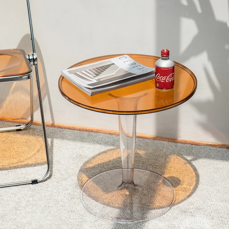 

Aoliviya Official New Nordic Simple Transparent Small Coffee Table round Acrylic Side Table Balcony Designer Removable Coffee