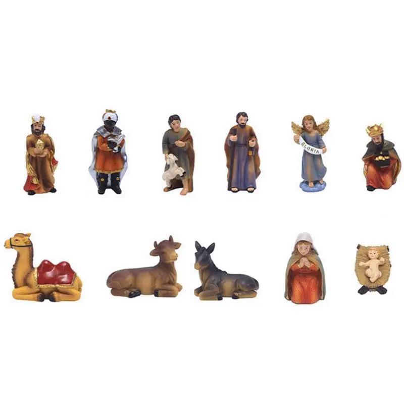 

Christmas Table Statues Set Christ Jesus Birth Figurine Christmas Ornament With Camel Household Jesus Tabletop Figurine For