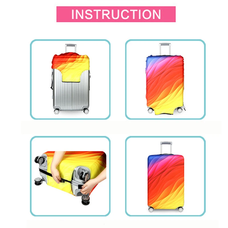 Luggage Cover Suitcase Protective Cover Thicker Travel Travel Accessories Elastic Luggage Dust Cover Apply To 18''-32'' Suitcase
