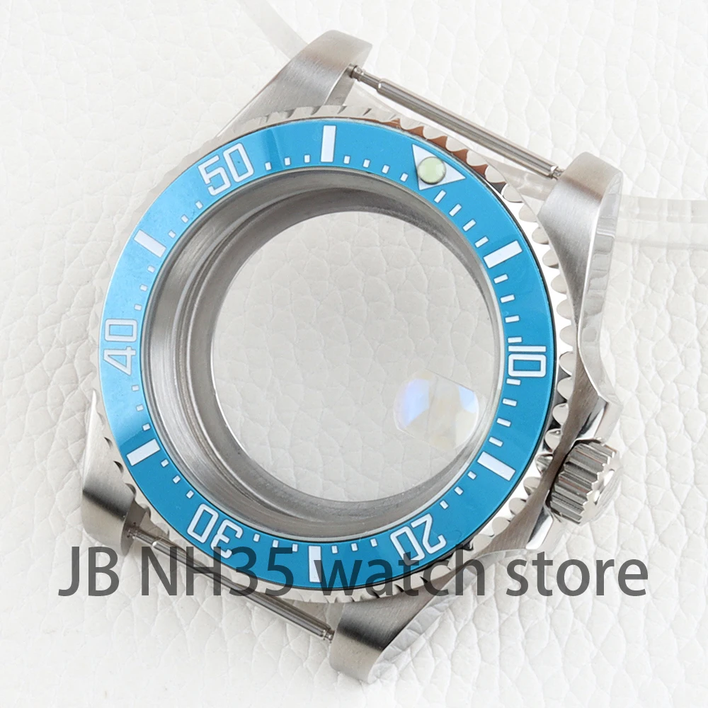 Фото Высокое качество Sub Bevel для Edge Sky Blue Nh34 Nh35 Nh36 Механизм 28,5 мм 29,2 мм Корпус для часов Мужской сапфир 40 мм Циклоп Плоские корпуса №3