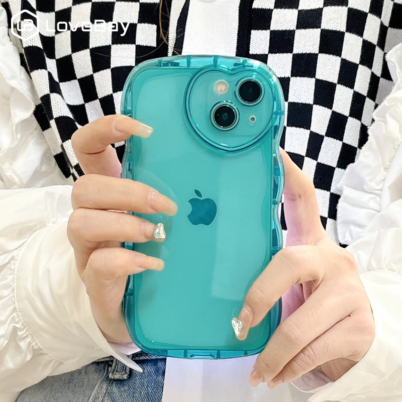 

Lovebay Cute Love Heart Lens Protective Clear Plain Phone Case For iPhone 14 11 13 12 Pro Max X XR XS Shockproof Soft TPU Cover