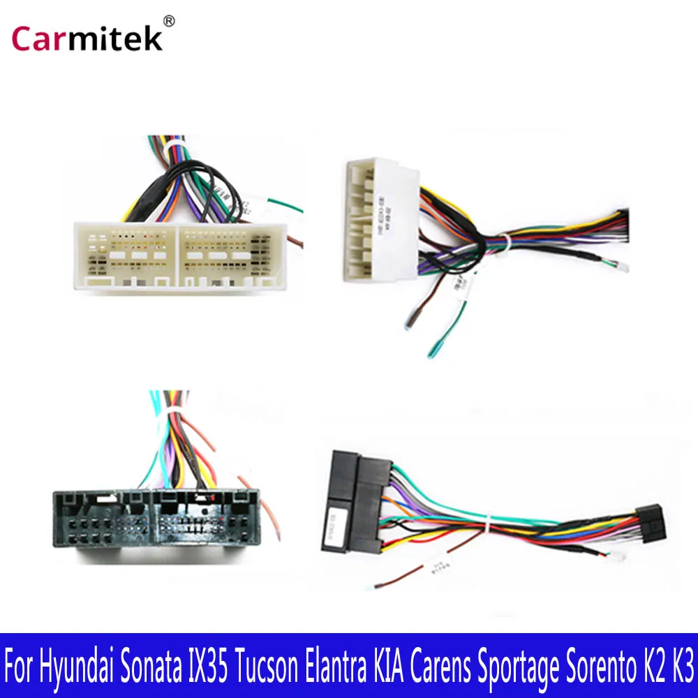 

Carmitek Car Radio 16PIN Android Wire Harness Power Calbe For Hyundai Elantra Verna KIA K2 k3 IX35 K2 fcrte Sportage