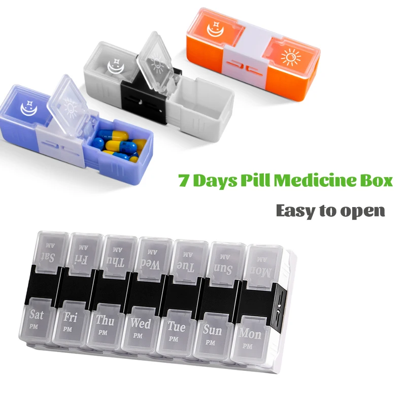 

Органайзер для таблеток, 14 отделений, 7 дней на неделю