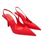 Босоножки женские с острым носком, удобные туфли-лодочки на тонком каблуке, туфли с ремешком на пятке, обувь для вечеринок