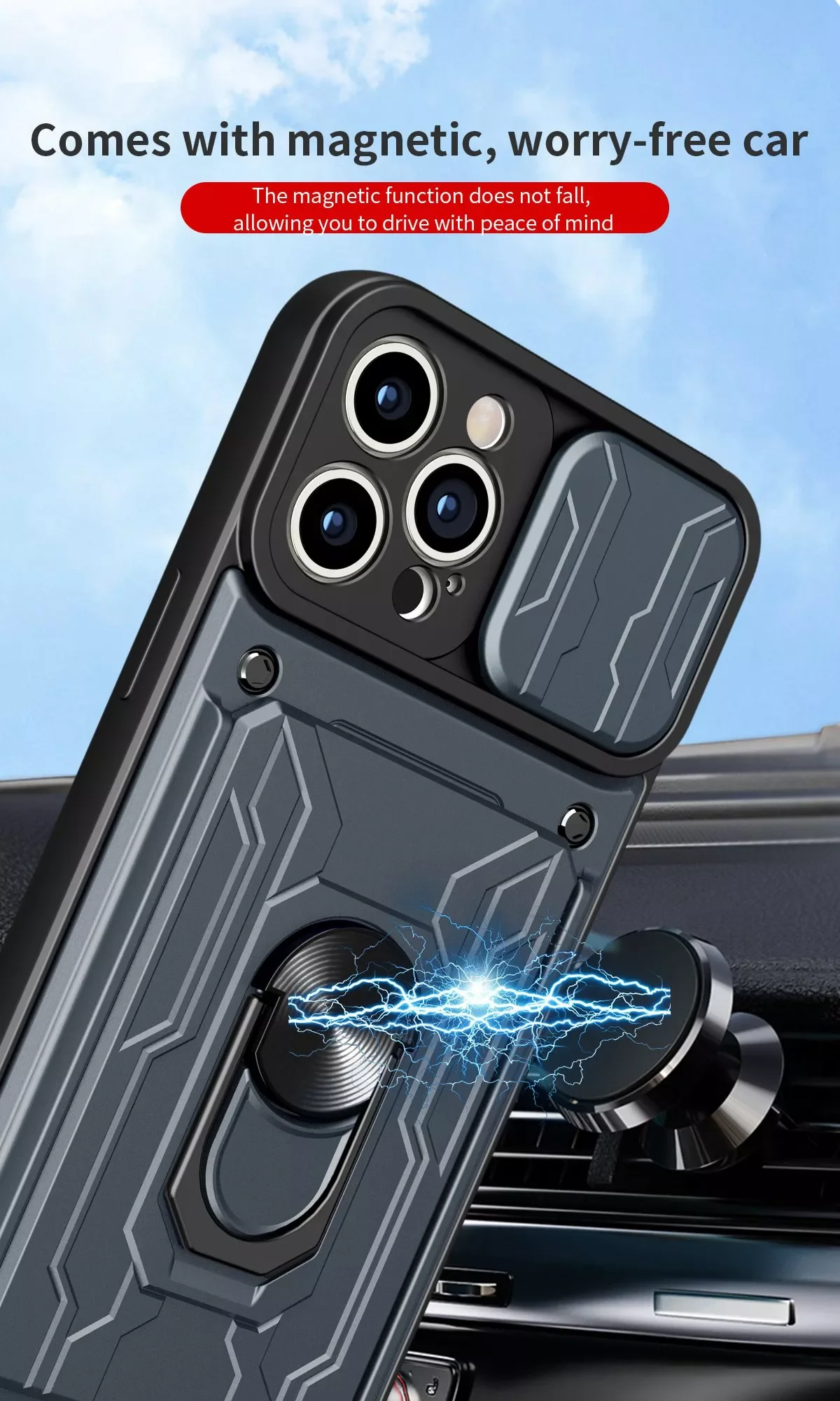 

Hot Sales Heavy Duty Armor Case with Card Pocket for iPhone 13 Pro Max 12 11 Pro XR 7 8 Plus SE2020 Phone Car Holder Cover