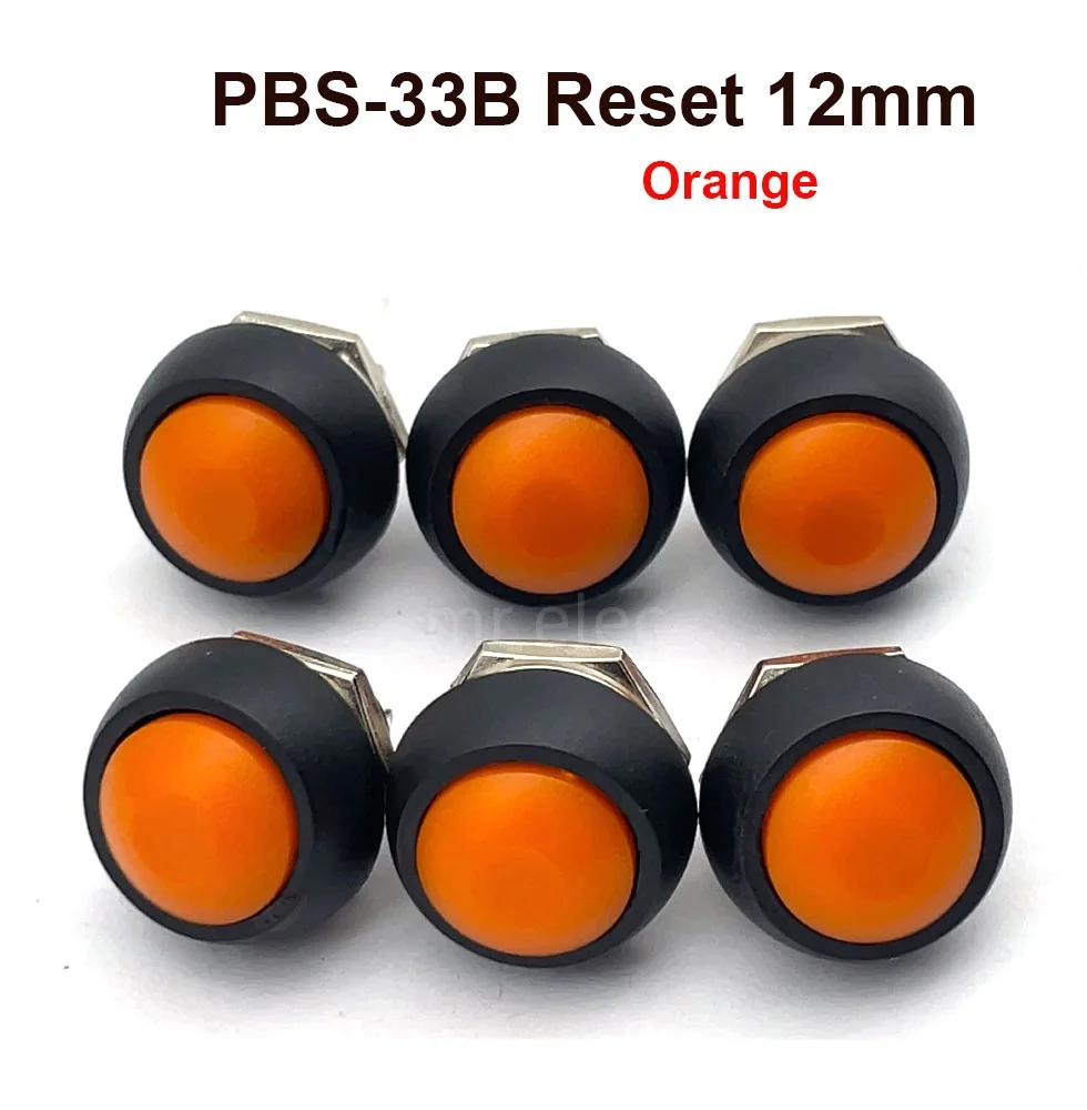 

6 шт. PBS-33B кнопочный переключатель 12 мм небольшой водонепроницаемый переключатель с самовозвратом круглый переключатель сброса без блокировки сферический
