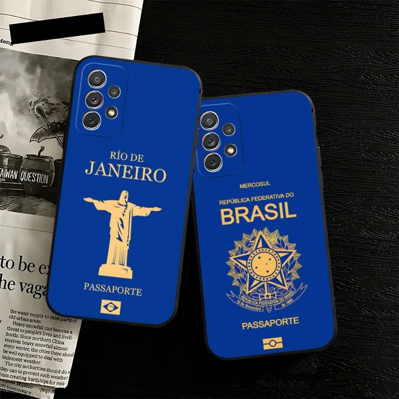 

Brazil Passport Phone Case Back For Samsung S22 S23 S30 S21 S20 S9 S10 S8 S7 S6 Pro Plus Edge Ultra Fe Silicone Soft Cover