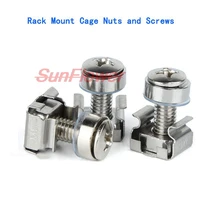 10pcs nickel plated cage nuts bolts washers m5 m6 rack mount cage nuts screws and washers for rack mount server cabinet