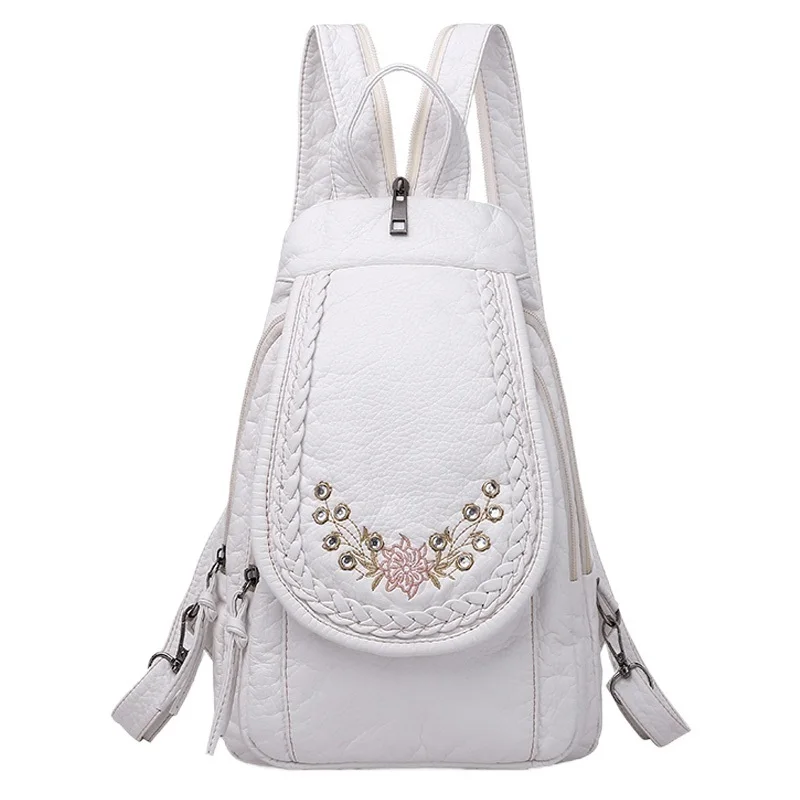 

Высококачественный рюкзак для женщин, новинка 2020, белый кожаный рюкзак, школьный рюкзак для девочек-подростков, Женский дорожный рюкзак, ...