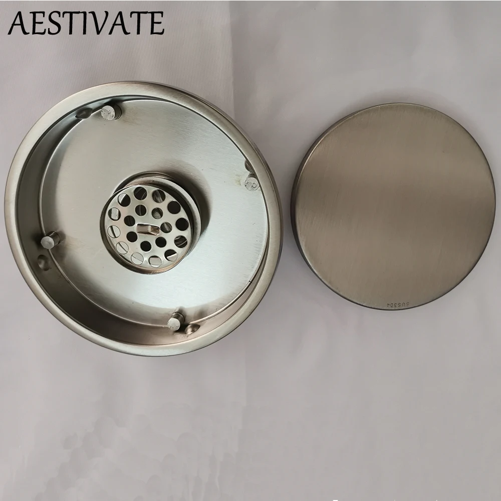 Invisible Floor Drain 304 Stainless Steel Round Anti-odor Bathroom Washroom Drainage Grate Waste Drainer Floor Filler 11/15 Cm images - 6