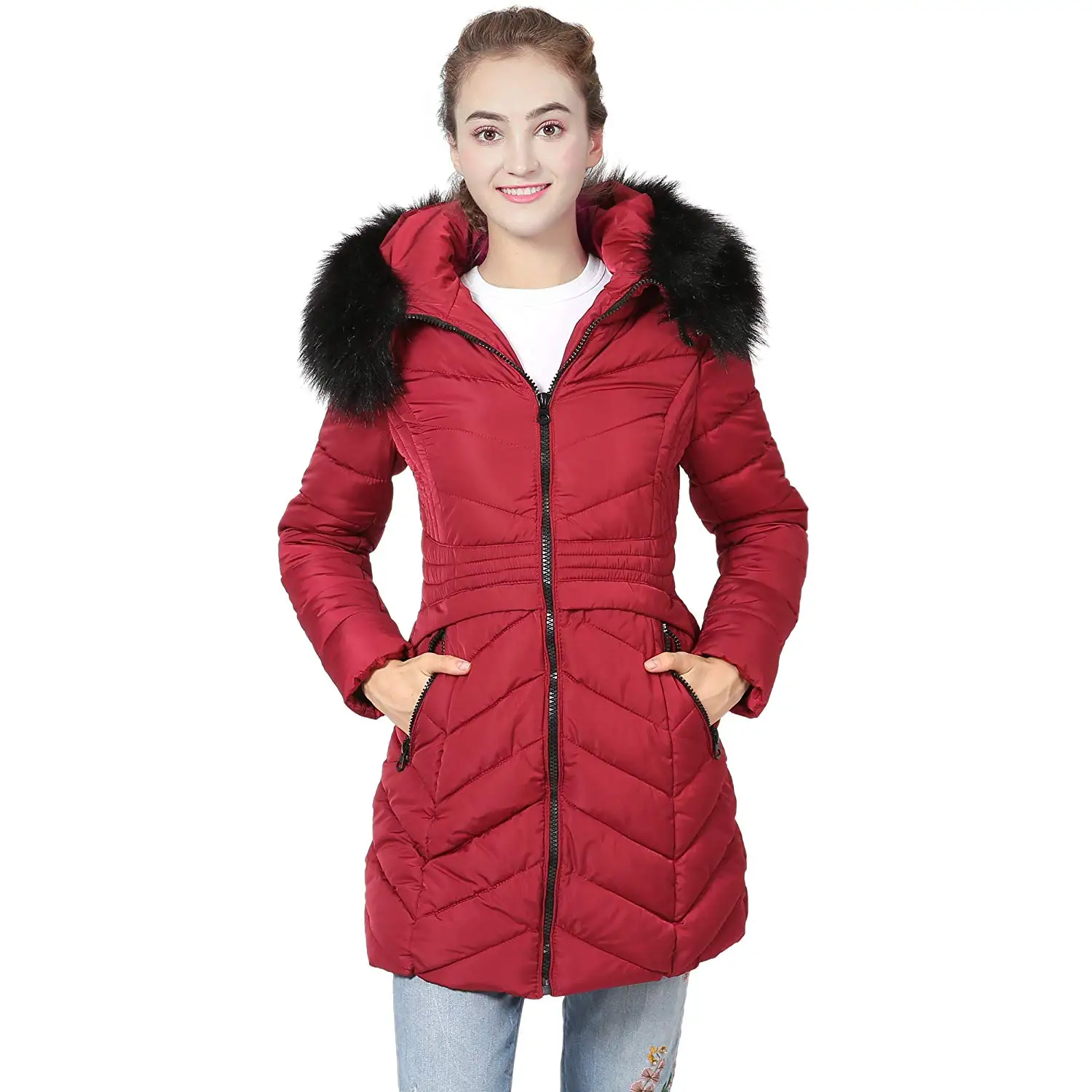 Winter Woman Hooded Jacket Parkas 2022 Faux Fur Long Sleeve Slim Long Hood Coat Overcoats Jacket Women Ropa Para Mujer