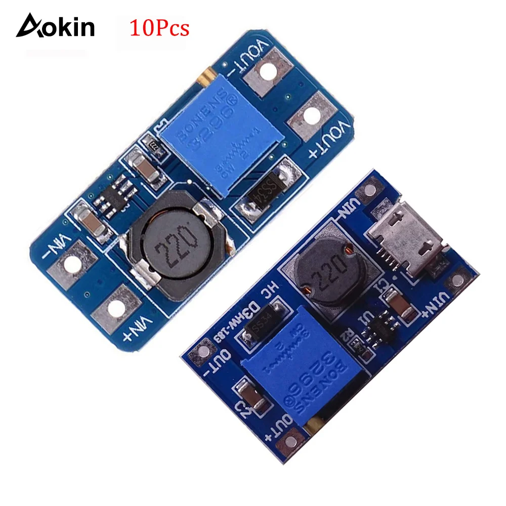 

5/10PCS MT3608 DC-DC Step Up Converter Booster Power Supply Module Boost Step-up Board MAX output 28V 2A