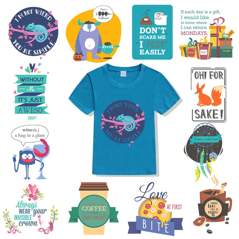 

Chameleon Dreamcatcher Animals Heat Transfer Printed Stickers Iron On Patches For Clothes Ironing DIY T-Shirt Appliques