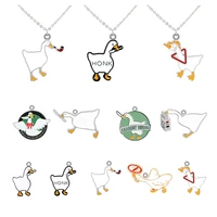 new duck anime pattern various shapes jewelry long chain necklace epoxy resin design tiny epoxy pendant necklace