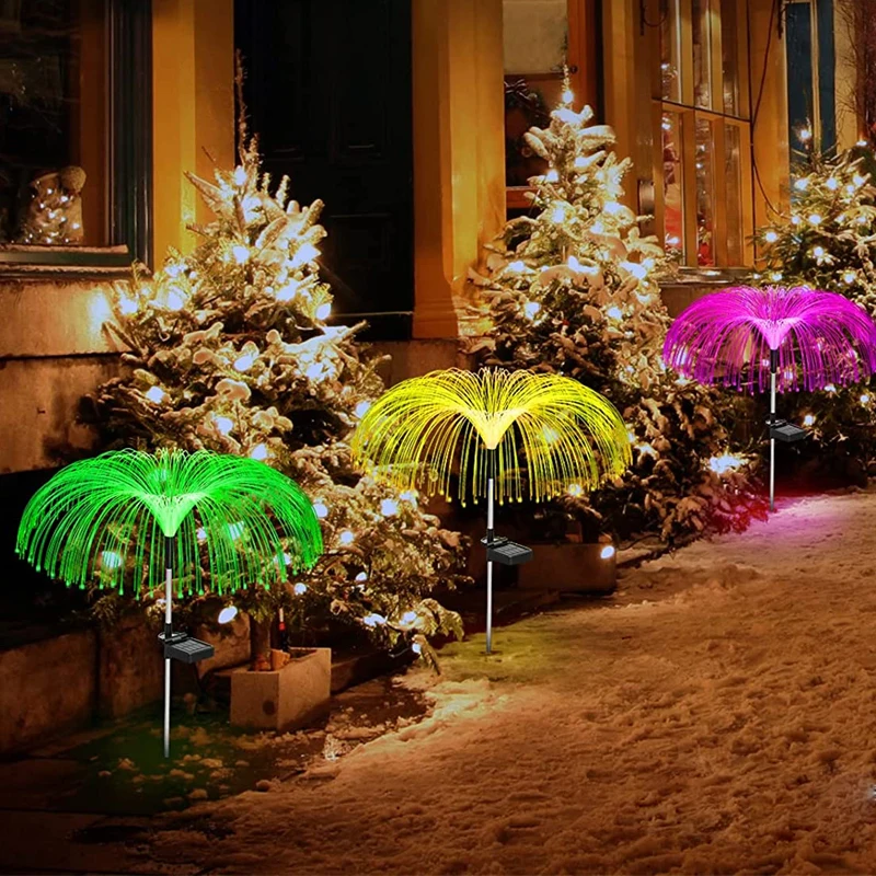 

1-4pcs Solar Garden Lights Outdoor Waterproof Jellyfish Lawn Lights New Year Xmas Solar Powered Lamp for Patio Villa Yard Decor