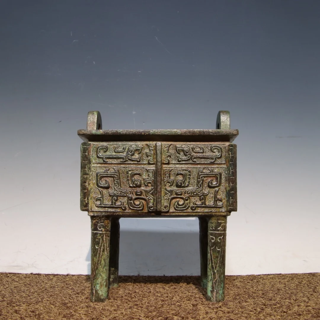 

LAOJUNLU Bronze Beastface Square Style 722 Chinese Traditional Style Antiques Fine Art Gifts Crafts