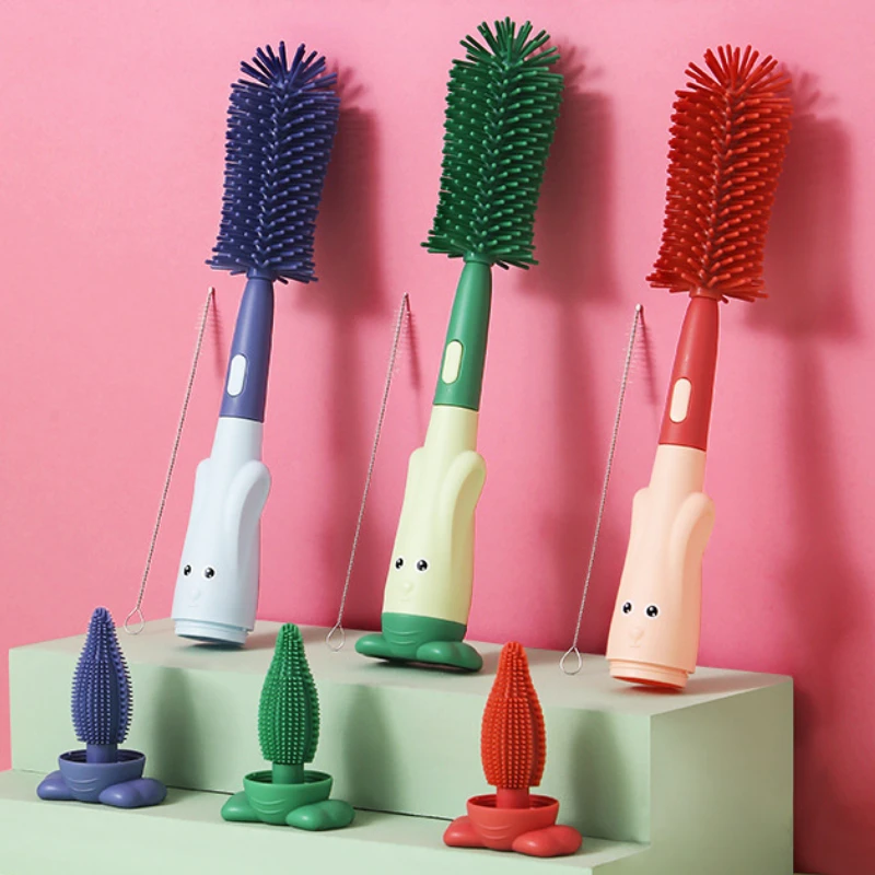 3Pcs/Set Pacifier Bottle Brush Set Baby Silicone Cup Nipple Cleaning Brushes Goupillon Goupillon De Nettoyage ершик для бутылок