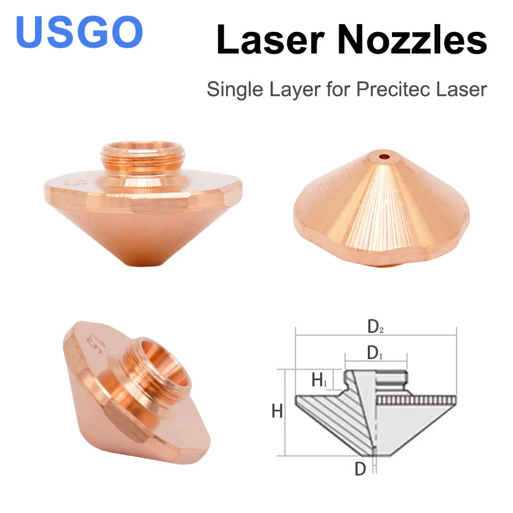 Лазерные сопла диаметром 28 мм однослойные и двухслойные калибр 0 8–4 для режущей
