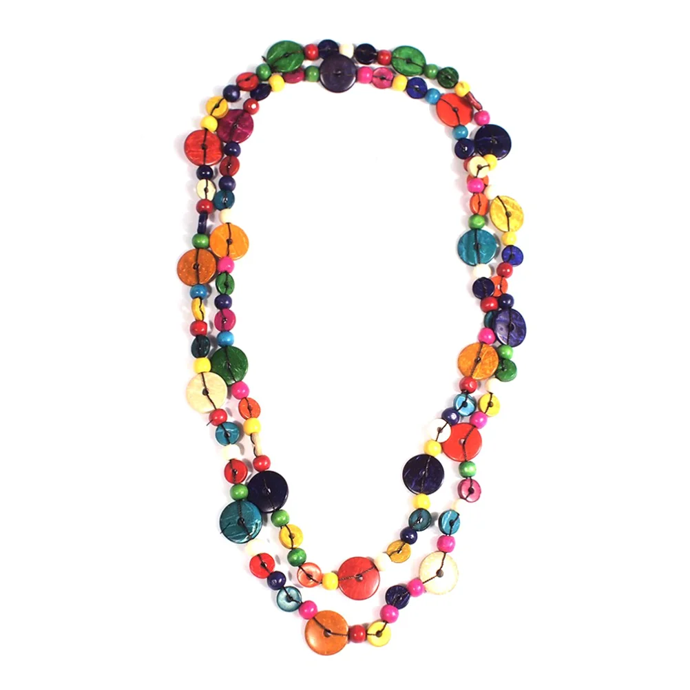 

Necklace Shell Bead Bohemia Jewelry Neck Womengift Wood Beach Beaded Beads Girls Bib Multilayer Jewellery Day Valentinehawaiian