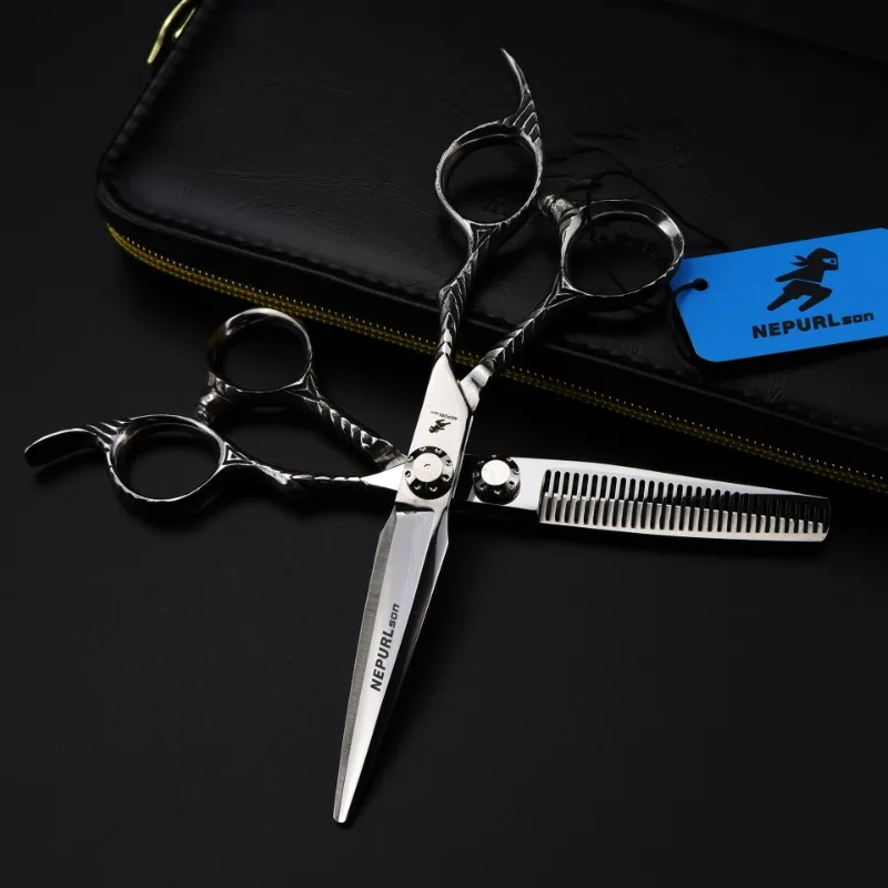 

professional Damascus 6 '' hair scissors hair cutting scissor barber tools haircut thinning shears set hairdressing scissors