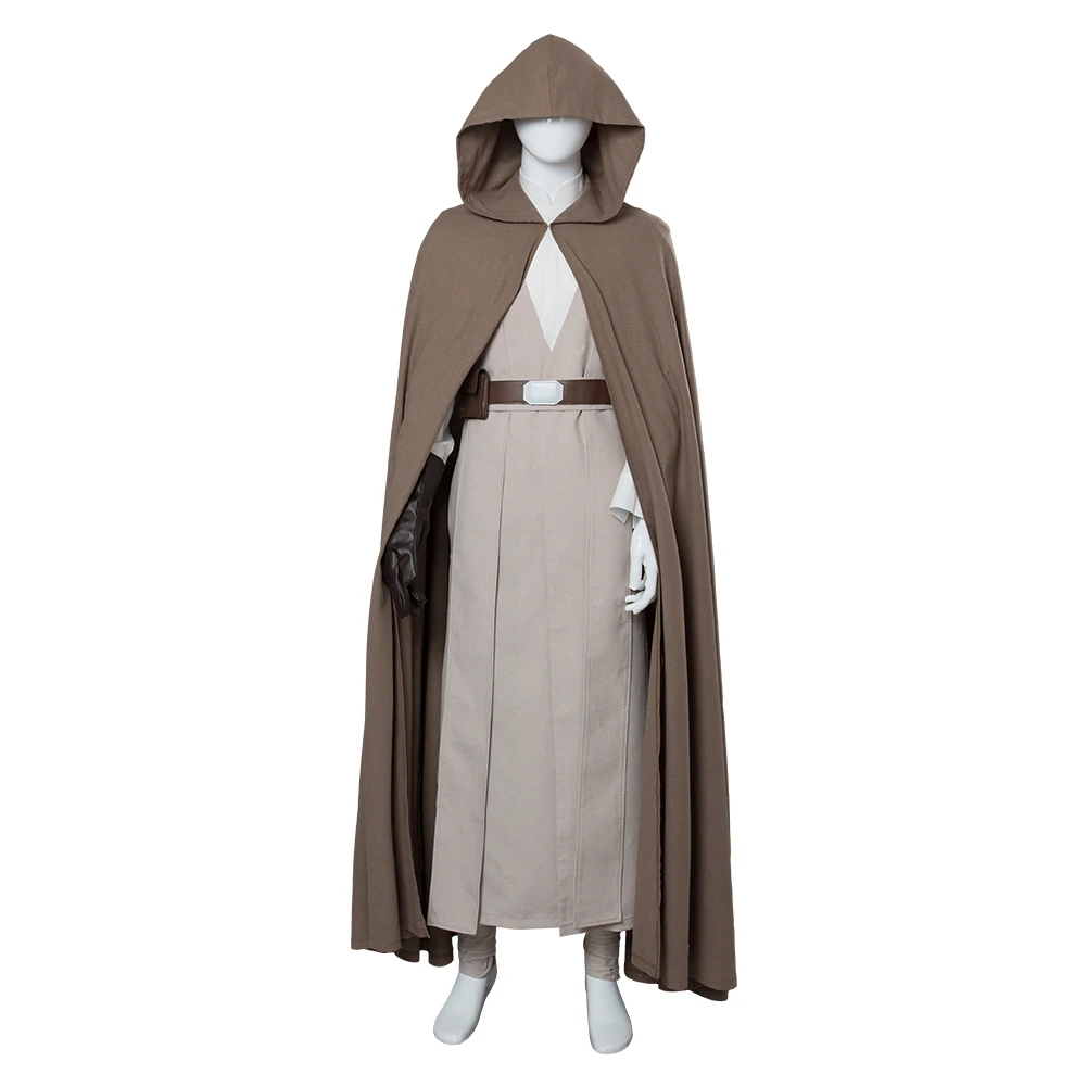 

Luke Skywalker Cosplay Costume Jedi Hooded Cloak Robe Outfits Halloween Carnival Suit for Adult Men