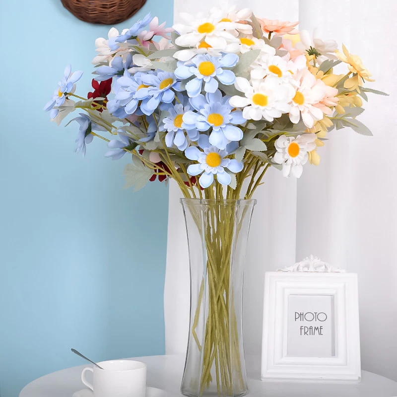 

5pcs Artificial Flowers Sun Chrysanthemum Simulation Flowers Decorations For Home Table Plastic Fake Flowers