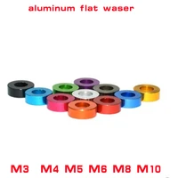 510pcslot m3 m4 m5 m6 m8 m10 corlorful aluminum flat gasket washer for rc part